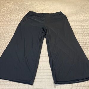 REBA WOMENS SIZE S BLACK LINED Wide-Leg Pants PALAZZO